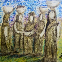 550517  Afrikanerinnen mit Kalebassen * African women with calabash